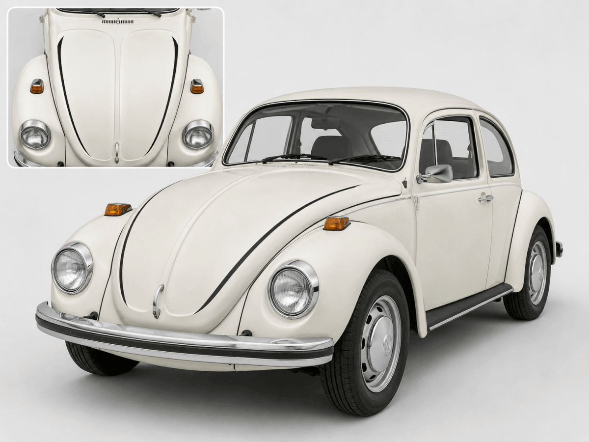 Kit de décalcomanies en vinyle à rayures noires classiques pour la découpe de capot de caillebotis pour Volkswagen Super Beetle 1971
