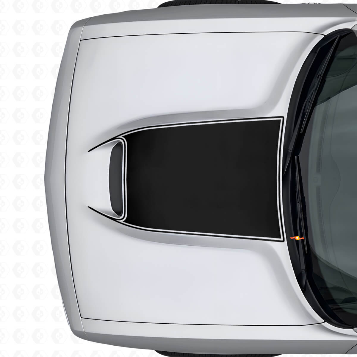 Autocollant vinyle contour noir pour prise d'air capot Dodge Challenger 2015+