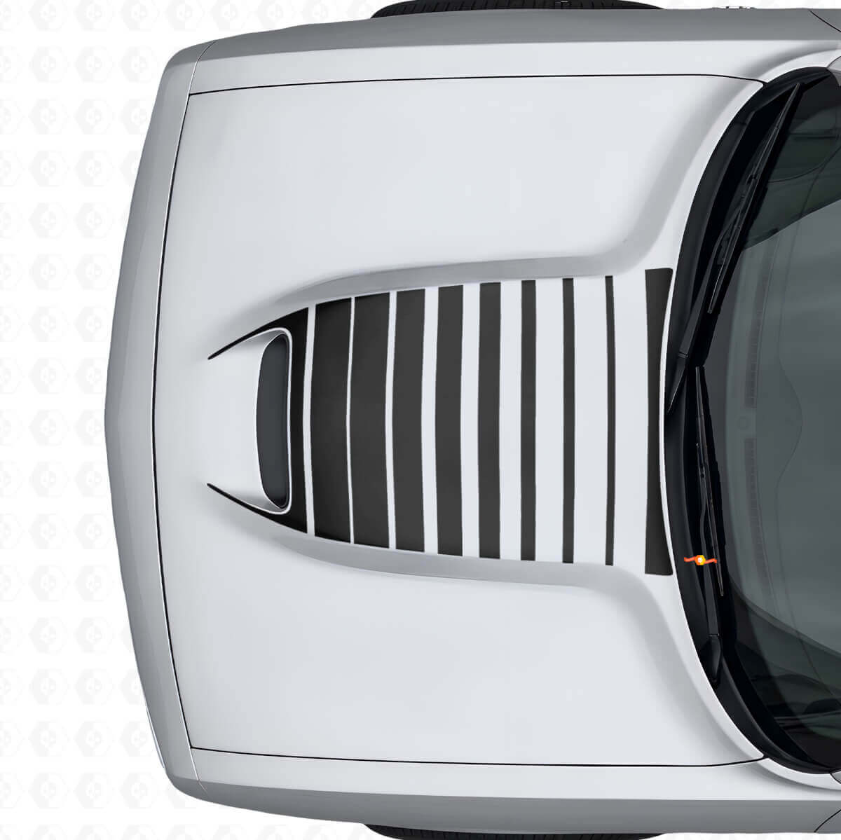 Autocollants en vinyle rayés pour ventilation de capot Strobe pour Dodge Challenger 2015+