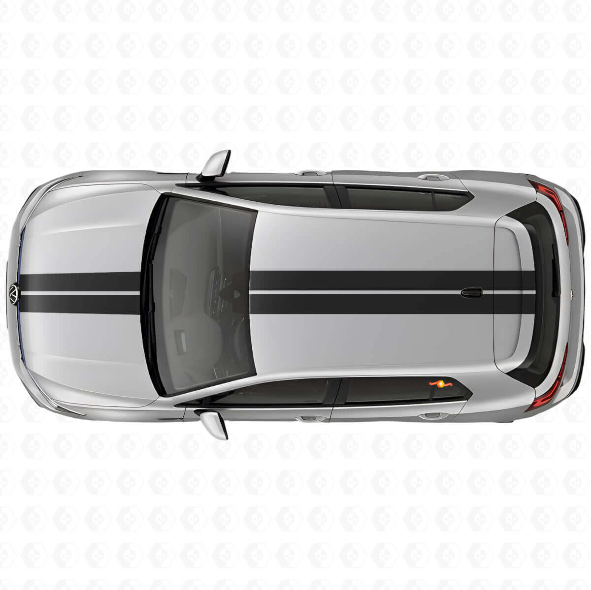 Kit de décalcomanies vinyles à bandes doubles pour capot et toit Racing pour Volkswagen Golf R MK8 2023