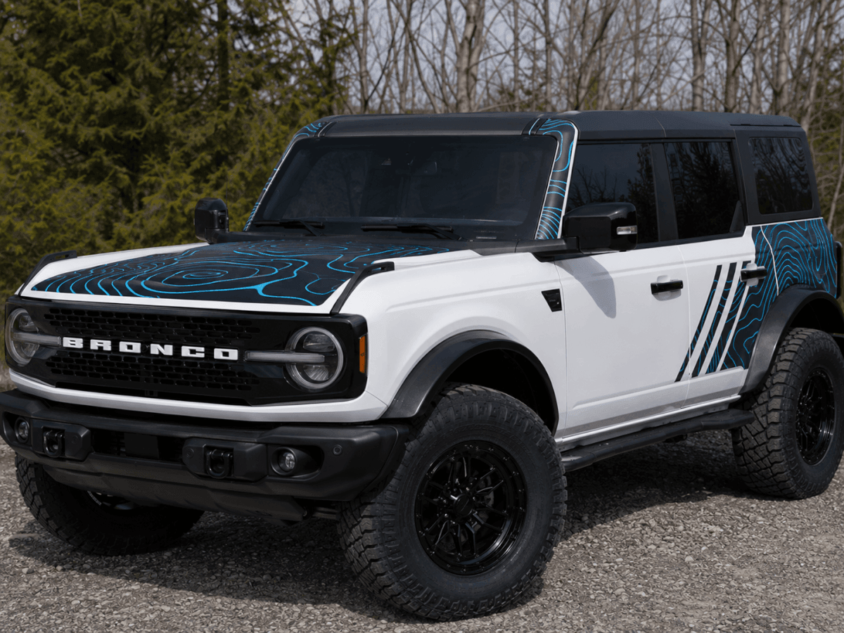 Kit complet de décalcomanies en vinyle carte topographique pour Ford Bronco