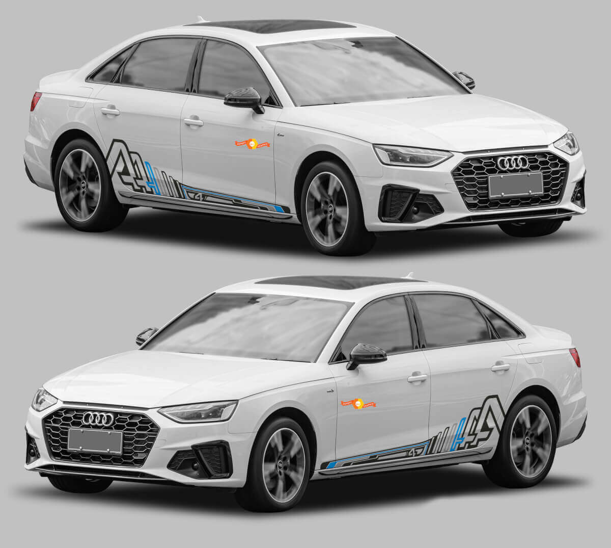 Kit de décalcomanies en vinyle bandes bas de caisse style A4 pour Audi A4