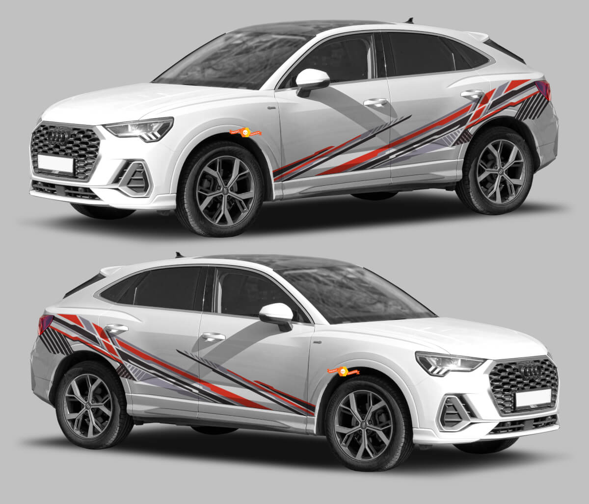 Kit de décalcomanies vinyle bandes latérales Techno Style pour Audi Q3 2019
