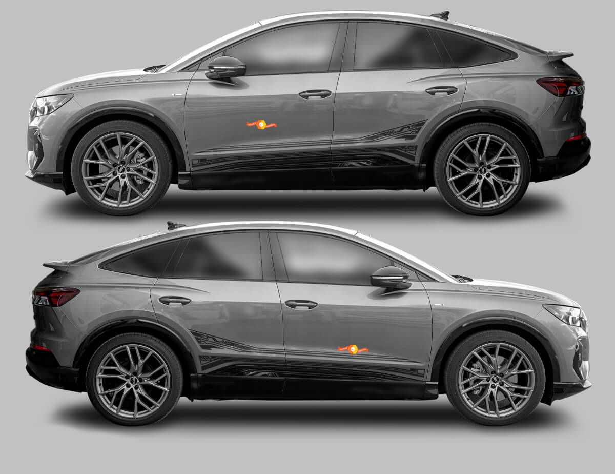 Kit de décalcomanies vinyle de bandes latérales Accent pour Audi Q4 Sportback E-Tron