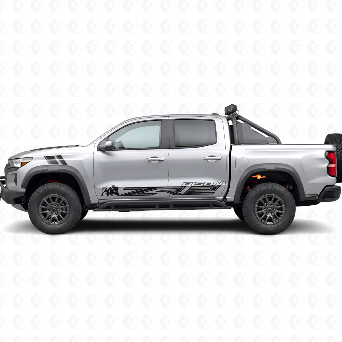 Kit d’autocollants vinyle avec logo Bison ZR2 pour porte latérale Chevrolet Colorado ZR2