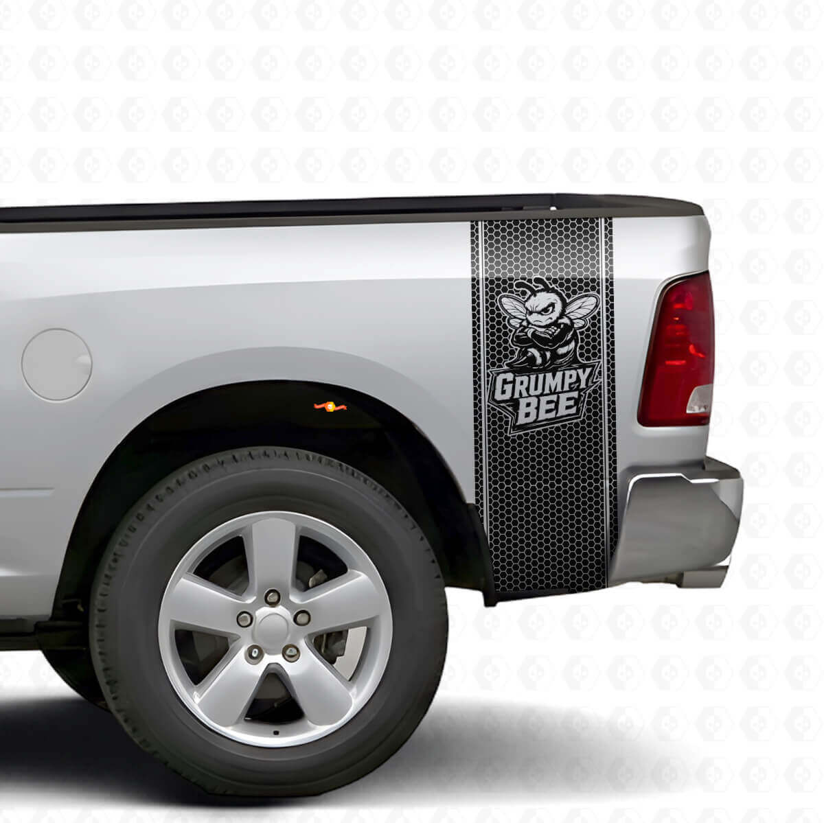 Kit d'autocollants vinyle bandes de chevet style nid d'abeille Grumpy Bee pour camion Dodge Ram