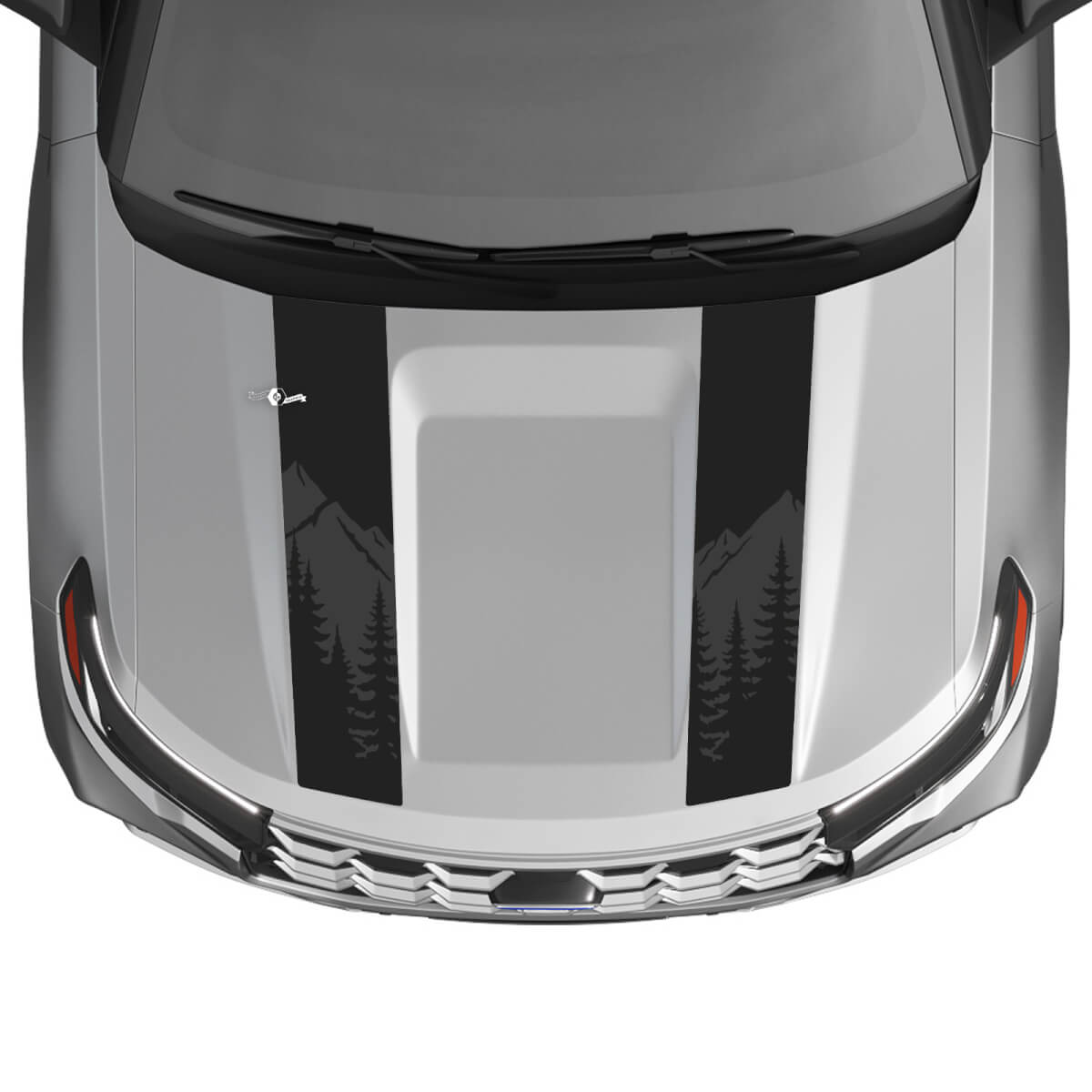Kit d'autocollants vinyle à bandes capot style Double Montagne pour Musclecar Explorer ST 2020-26