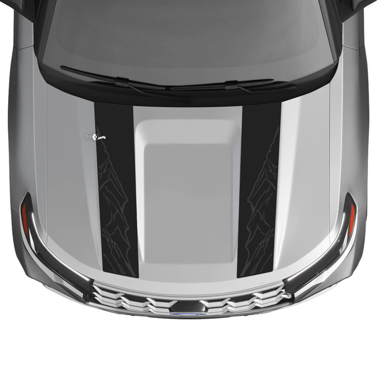Kit d'autocollants en vinyle à bandes capot Double Contour Montagne pour Musclecar Explorer ST 2020-26