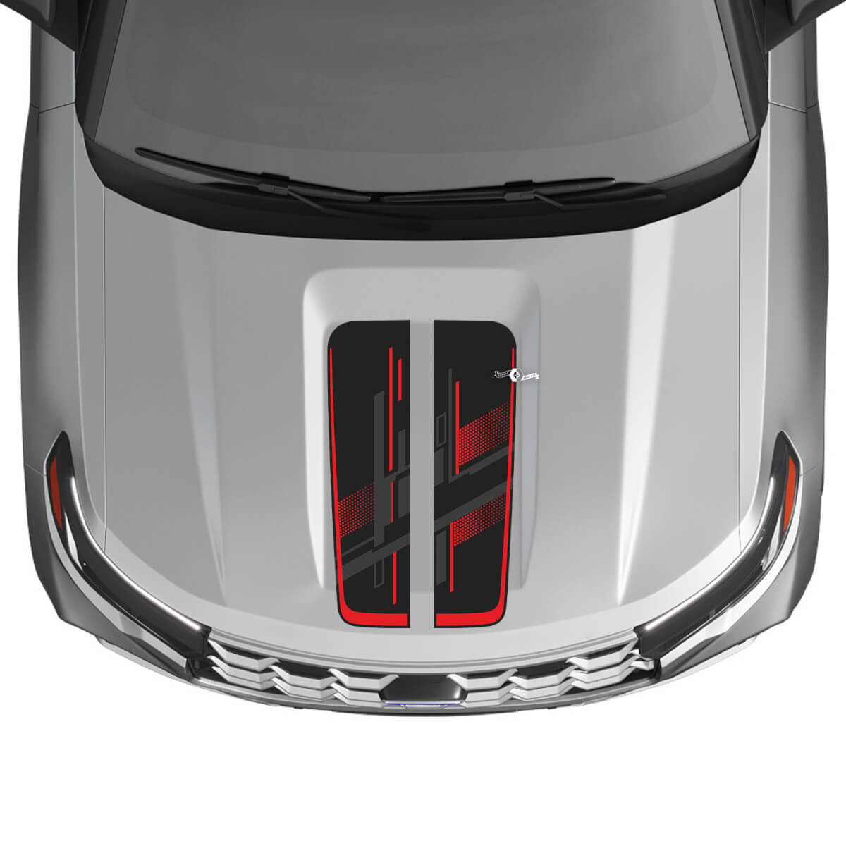 Kit de décalcomanies en vinyle pour bandes de capot perforées Techno pour Musclecar Explorer ST 2020-26