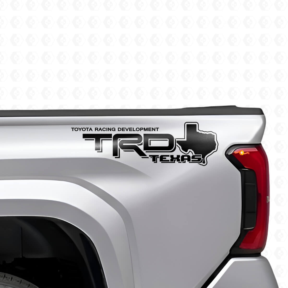 Paire d'autocollants latéraux en vinyle style carte du Texas TRD pour camions Toyota
