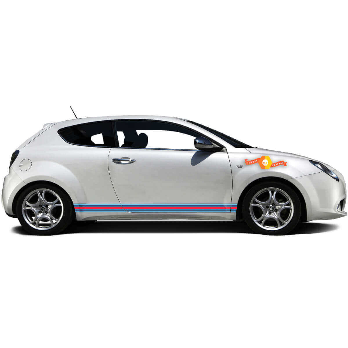Kit d'autocollants vinyle bandes latérales style course pour Alfa Romeo