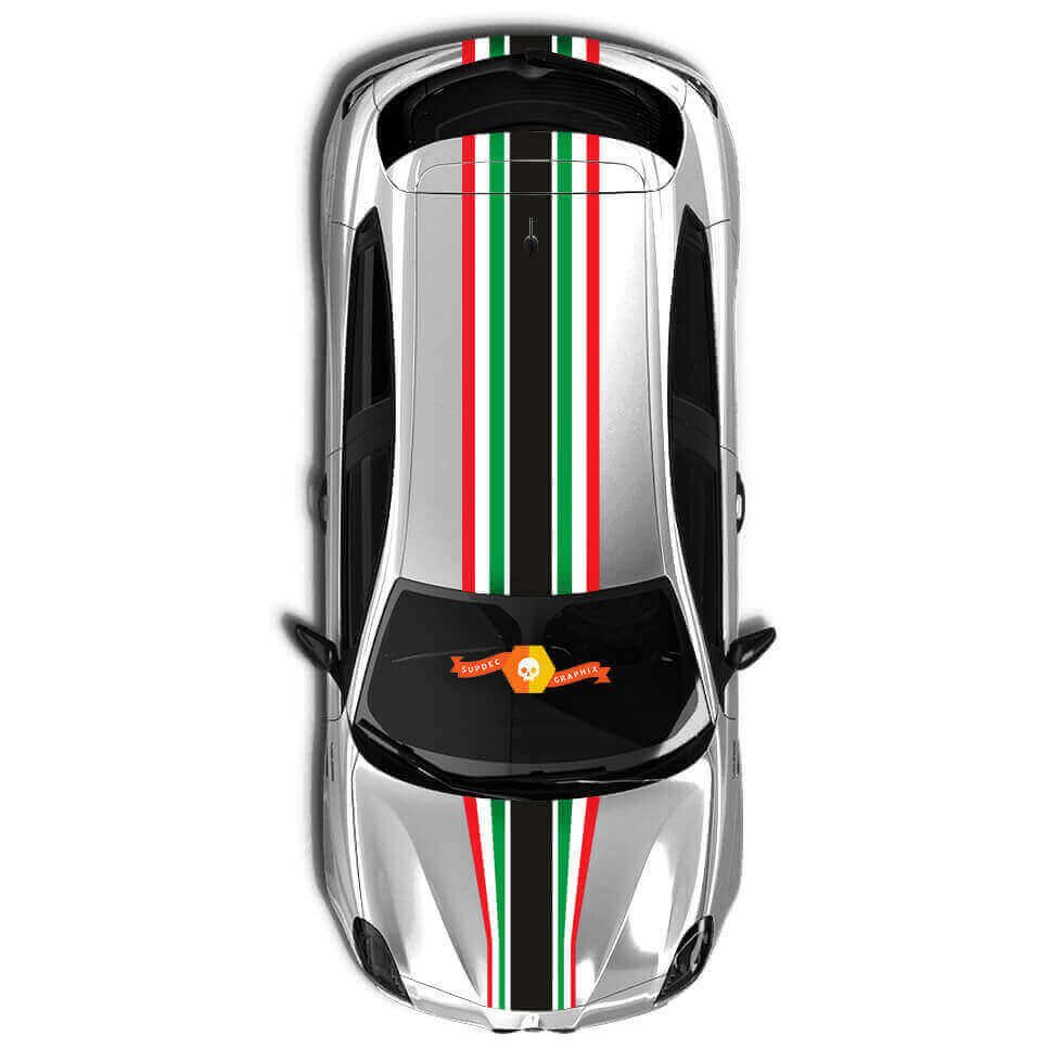 Kit d'autocollants en vinyle à rayures style drapeau italien pour Alfa Romeo