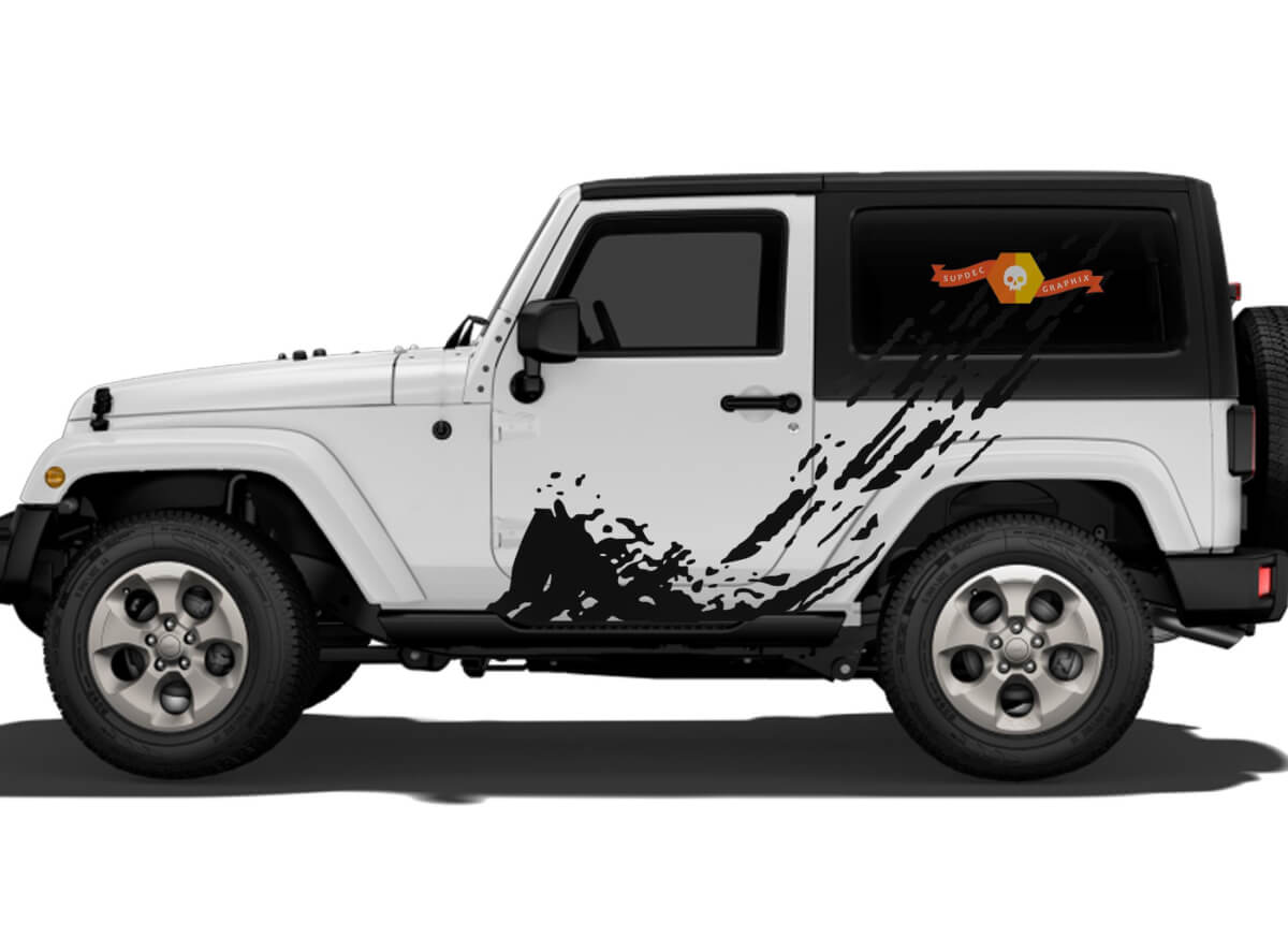 Autocollant vinyle latéral anti-boue pour Jeep Wrangler 2007-2027