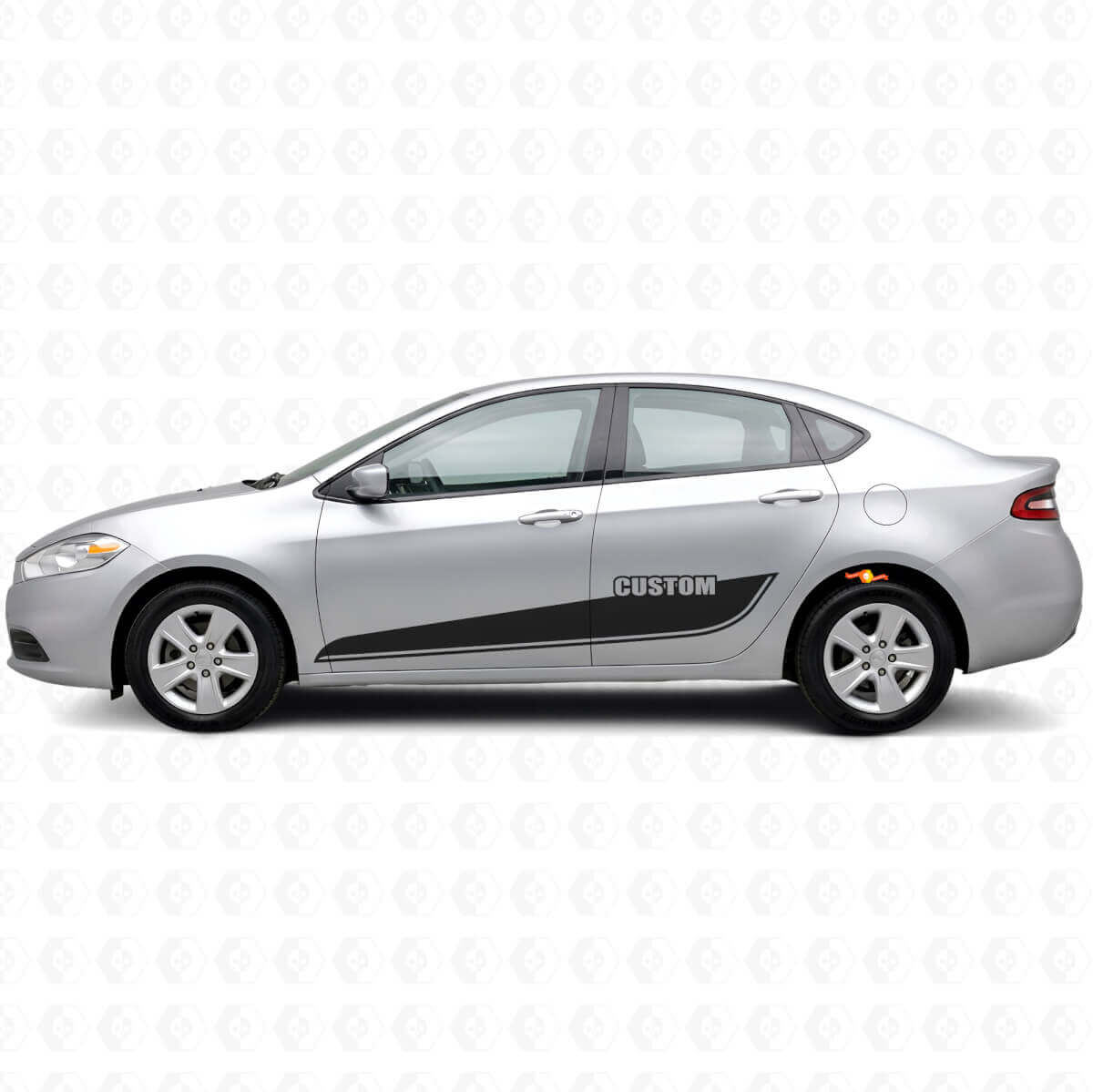 Kit de décalcomanies en vinyle de contour inférieur latéral avec lettrage personnalisé pour Dodge Dart