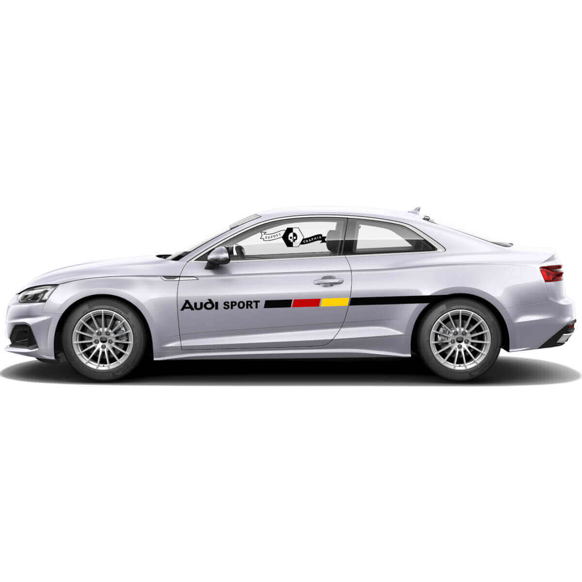 Kit d'autocollants latéraux vinyle de style drapeau allemand pour Audi A5