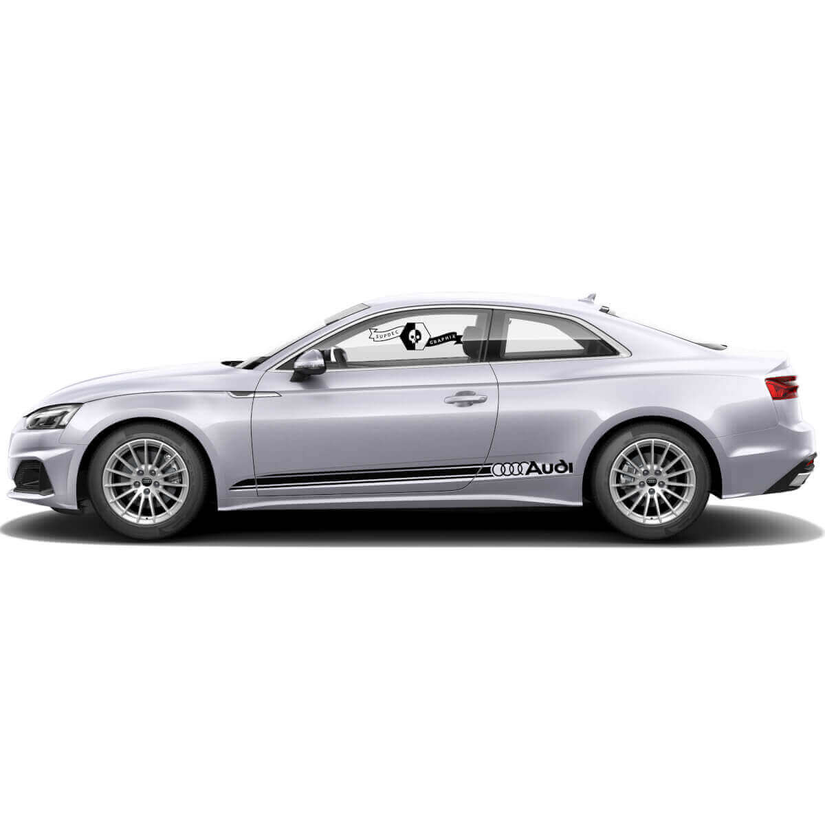 Set d'autocollants vinyle à bandes latérales de contour de marque pour Audi A5