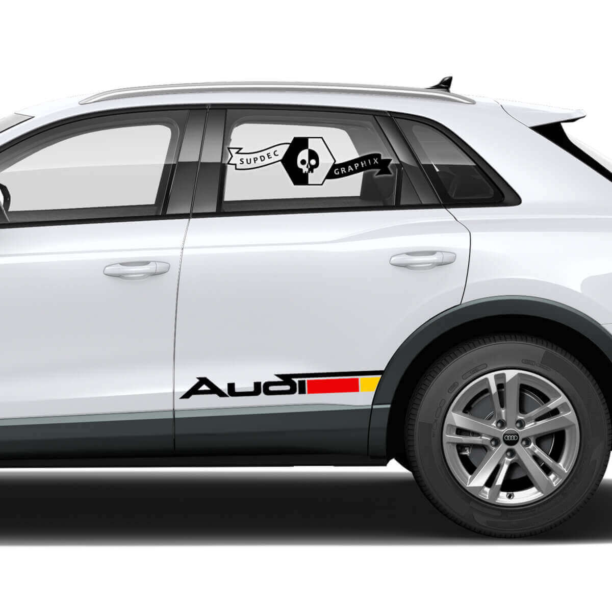 Autocollants vinyle style drapeau allemand pour portes latérales pour Audi Q3
