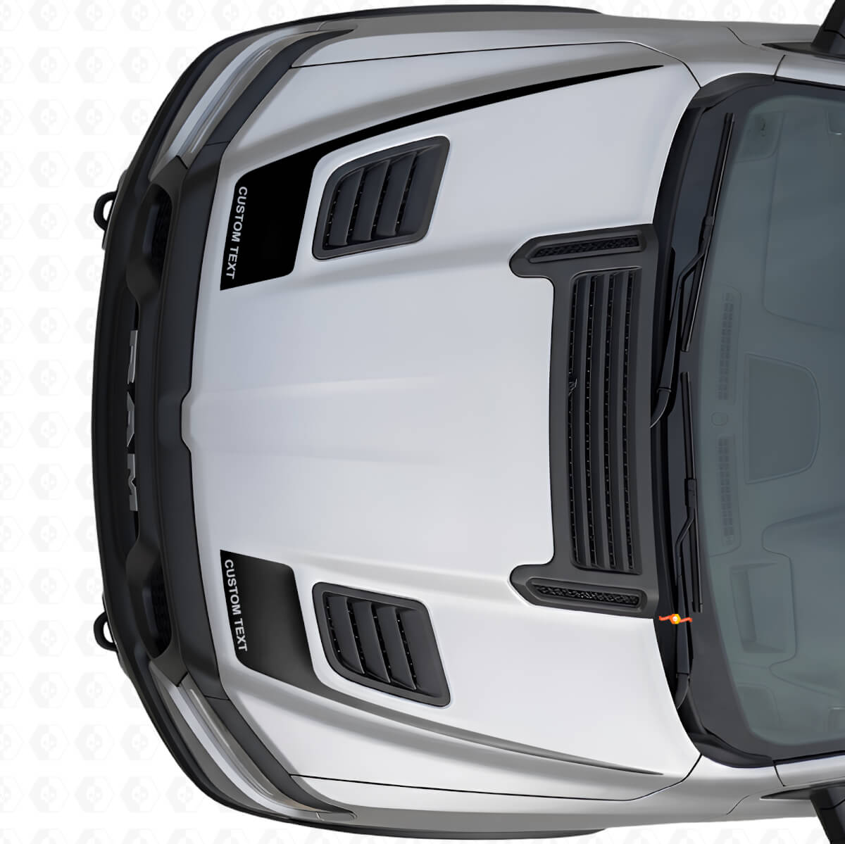 Set d'autocollants vinyle de capot personnalisés style crosse de hockey pour Dodge Ram Sport 2019+