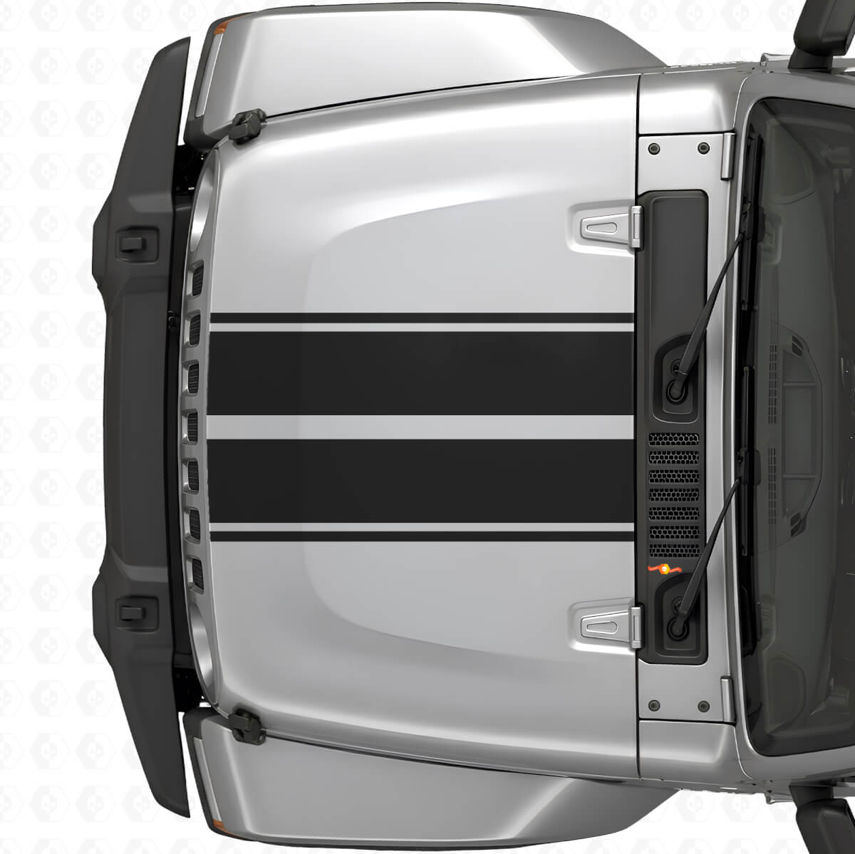 Déco Vinyle à Double Contour de Capot pour Jeep Wrangler 2007+