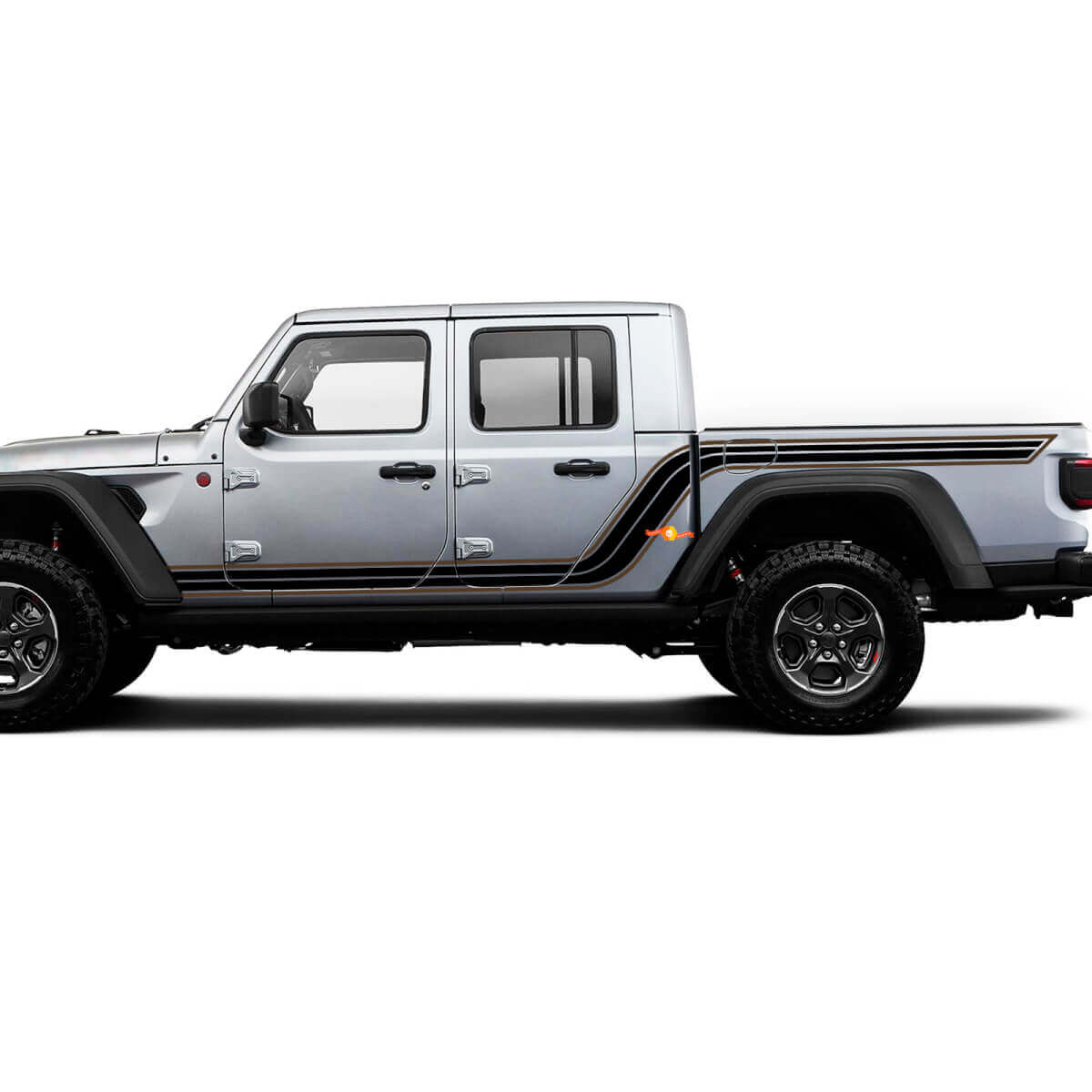 Kit de décalcomanies en vinyle avec doubles bandes latérales pour Jeep Gladiator