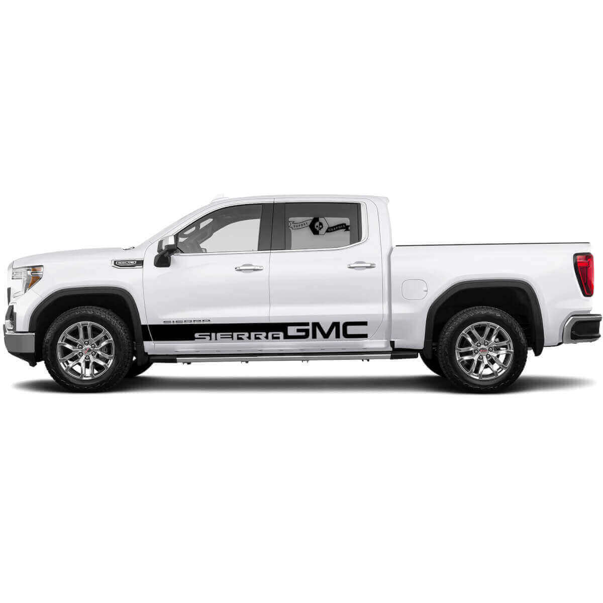 Ensemble d'autocollants vinyles de bandes latérales de porte de marque pour GMC Sierra