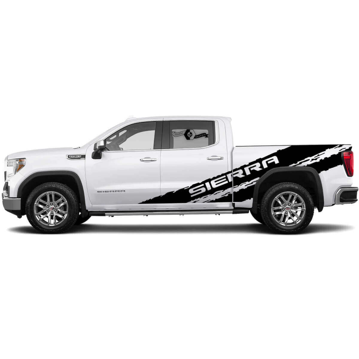 Kit d'autocollants en vinyle bandes latérales anti-boue pour GMC Sierra