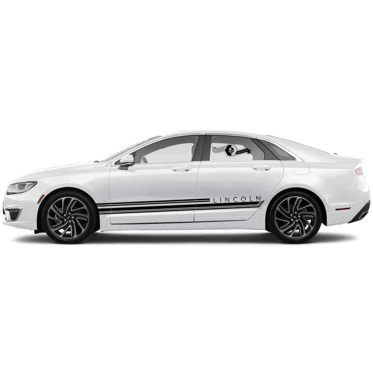 Kit de décalcomanies en vinyle avec bandes latérales décorées pour Lincoln MKZ