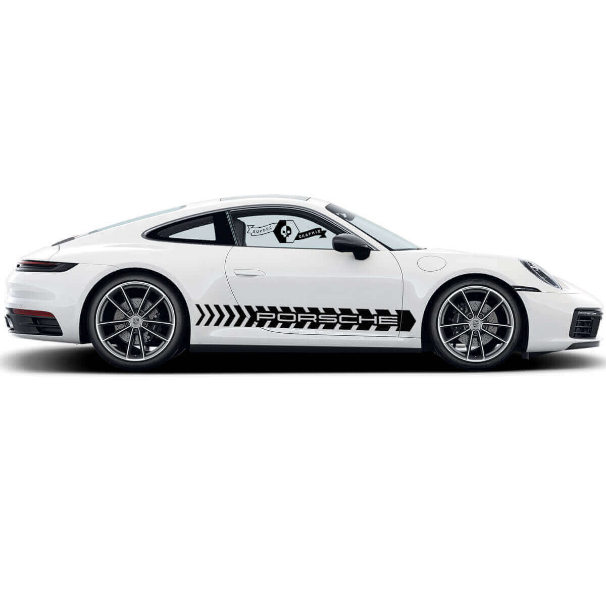 Kit d'autocollants vinyle bandes latérales avec lettrage Porsche pour Porsche Carrera 911