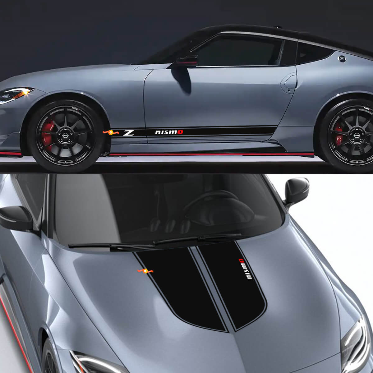 Kit de décalcomanies en vinyle pour capot et bandes latérales Nismo Outline pour Nissan Z Nismo 2024