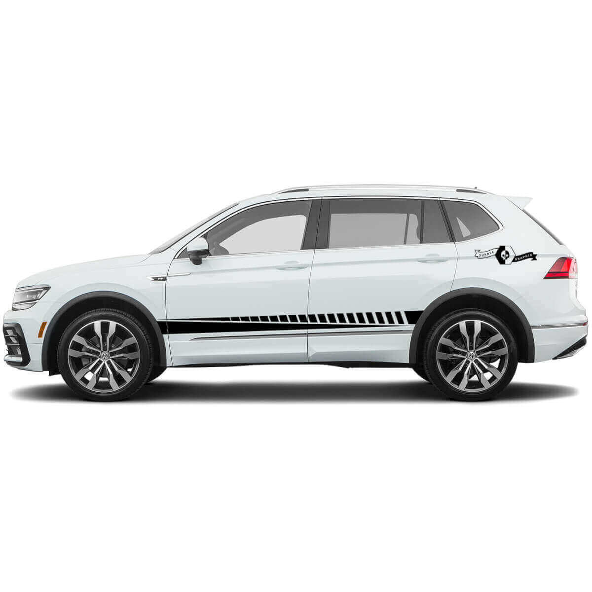 Ensemble d'autocollants vinyle décoratifs de bandes latérales pour Volkswagen Tiguan