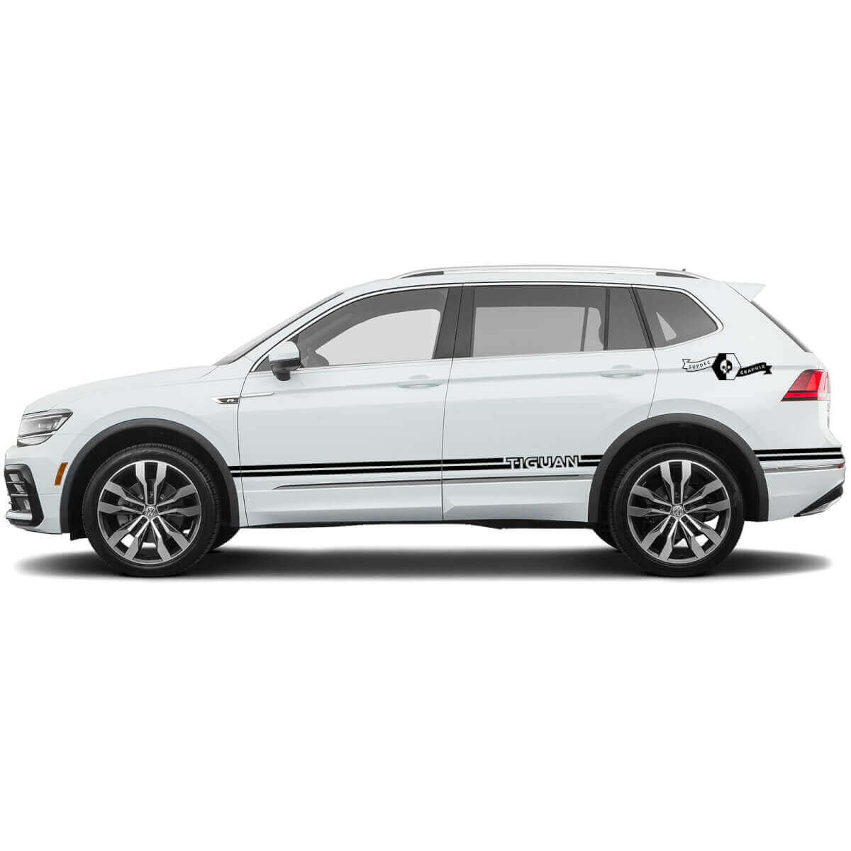 Kit d'autocollants latéraux décoratifs en vinyle pour Volkswagen Tiguan