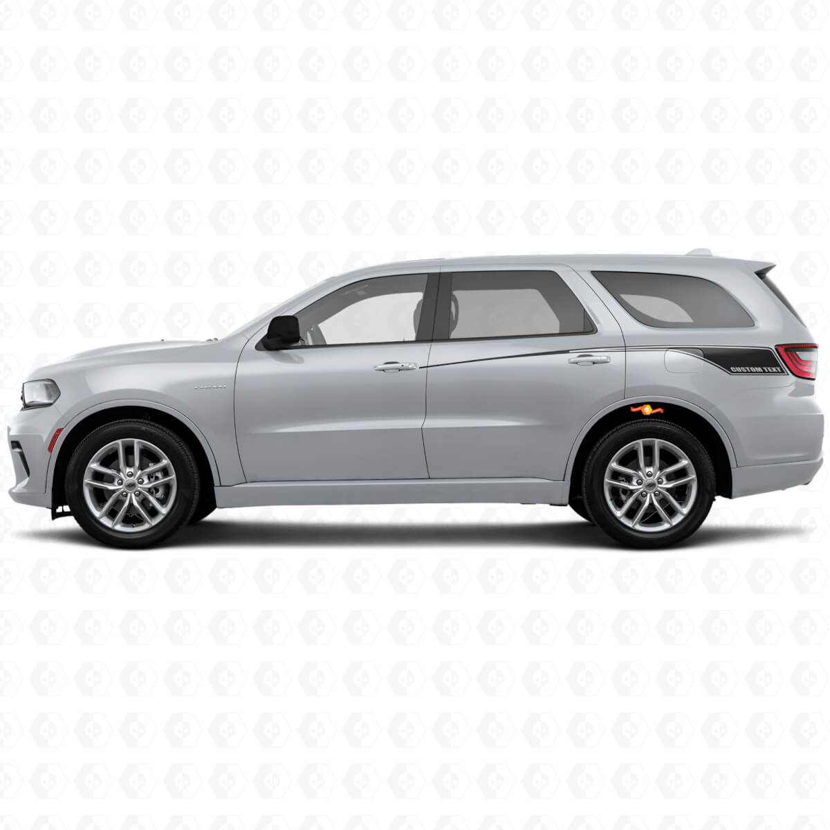 Kit de décalcomanies en vinyle avec bandes latérales à texte personnalisé et contour effilé pour Dodge Durango 2011+