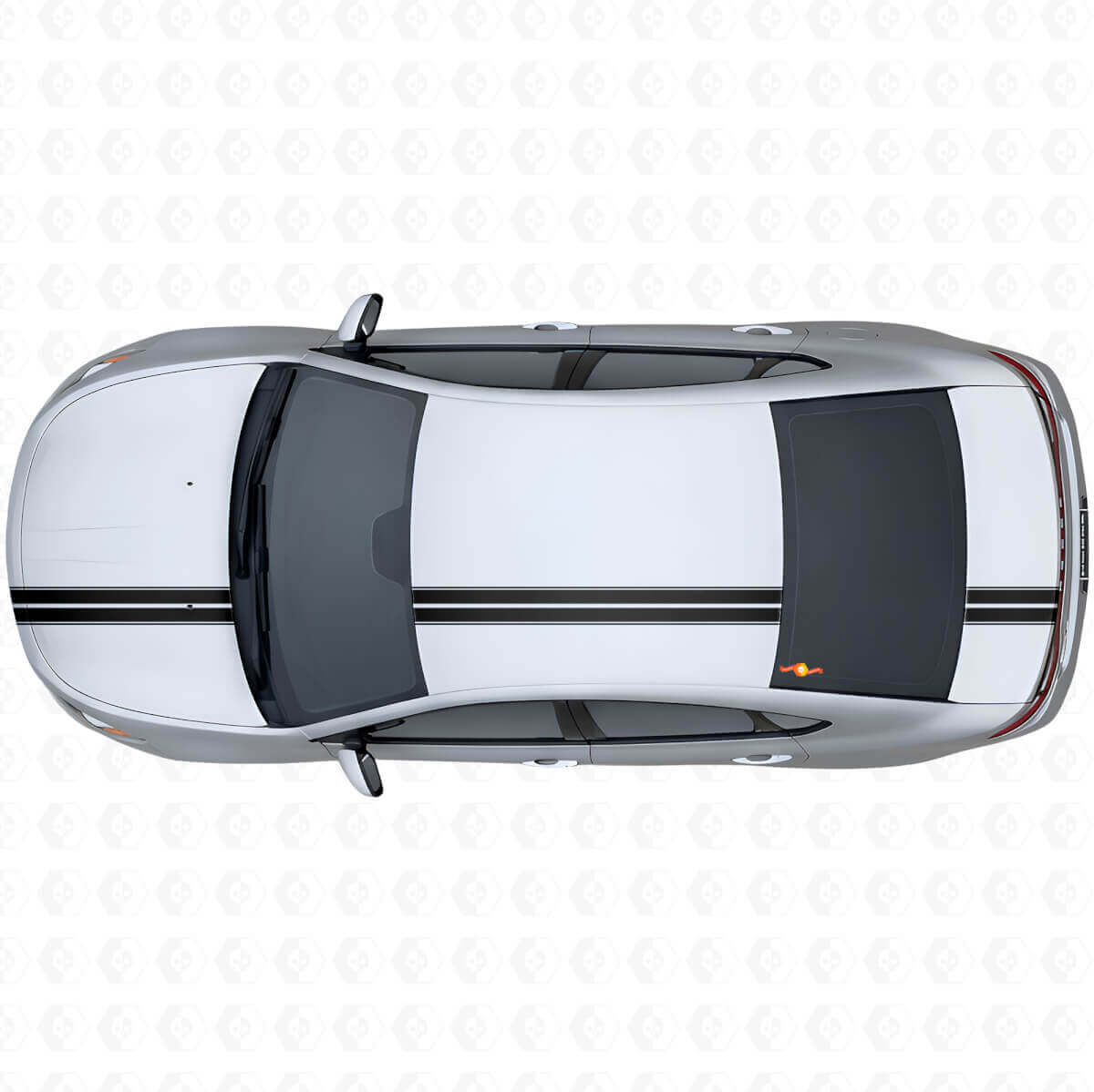 Kit d'autocollants vinyle à doubles bandes en contour pour le dessus pour Dodge Dart 2013+