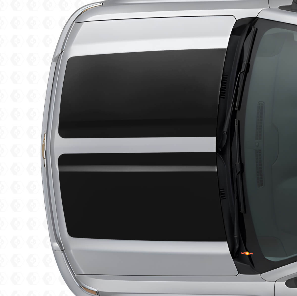 Kit d'autocollants vinyle à doubles bandes larges pour capot et hayon Chevrolet Silverado 2014-15