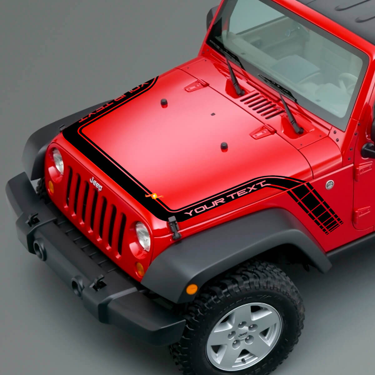 Autocollant en vinyle à rayures damier pour capot et ailes pour Jeep Wrangler Gladiator
