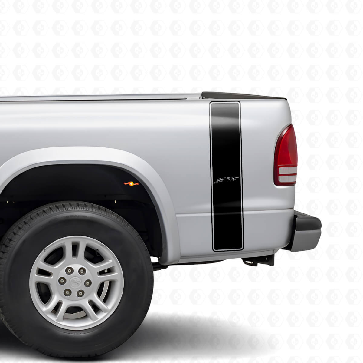 Kit de décalcomanies en vinyle avec bandes sportives pour l'arrière latéral Dodge Dakota 1997+