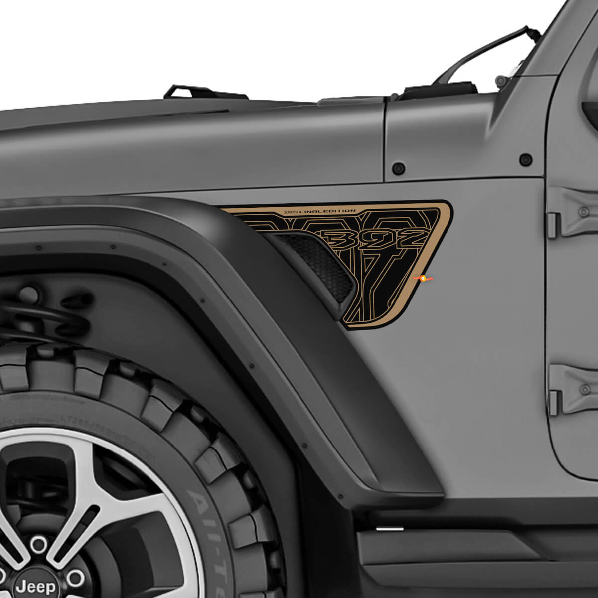 Kit d'autocollants vinyle de ventilation d'aile 392 Final Edition pour Jeep Wrangler Rubicon