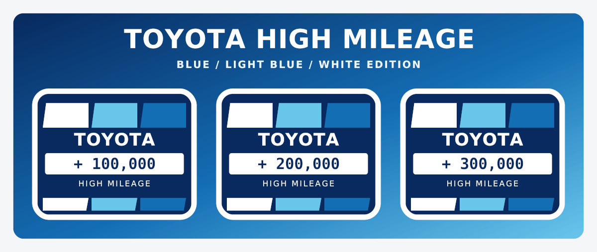 Toyota Autocollants Vintage Rétro Bleus Héritage Haute Kilométrage Pack Décalcomanies Graphiques