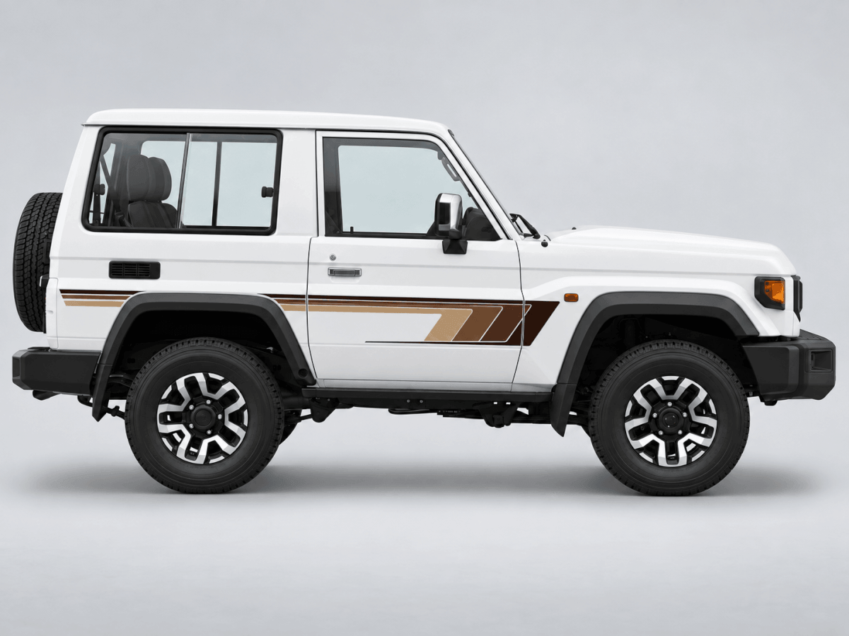 Kit d'autocollants vinyle à bandes latérales dégradées pour Toyota Land Cruiser FJ70 à empattement court