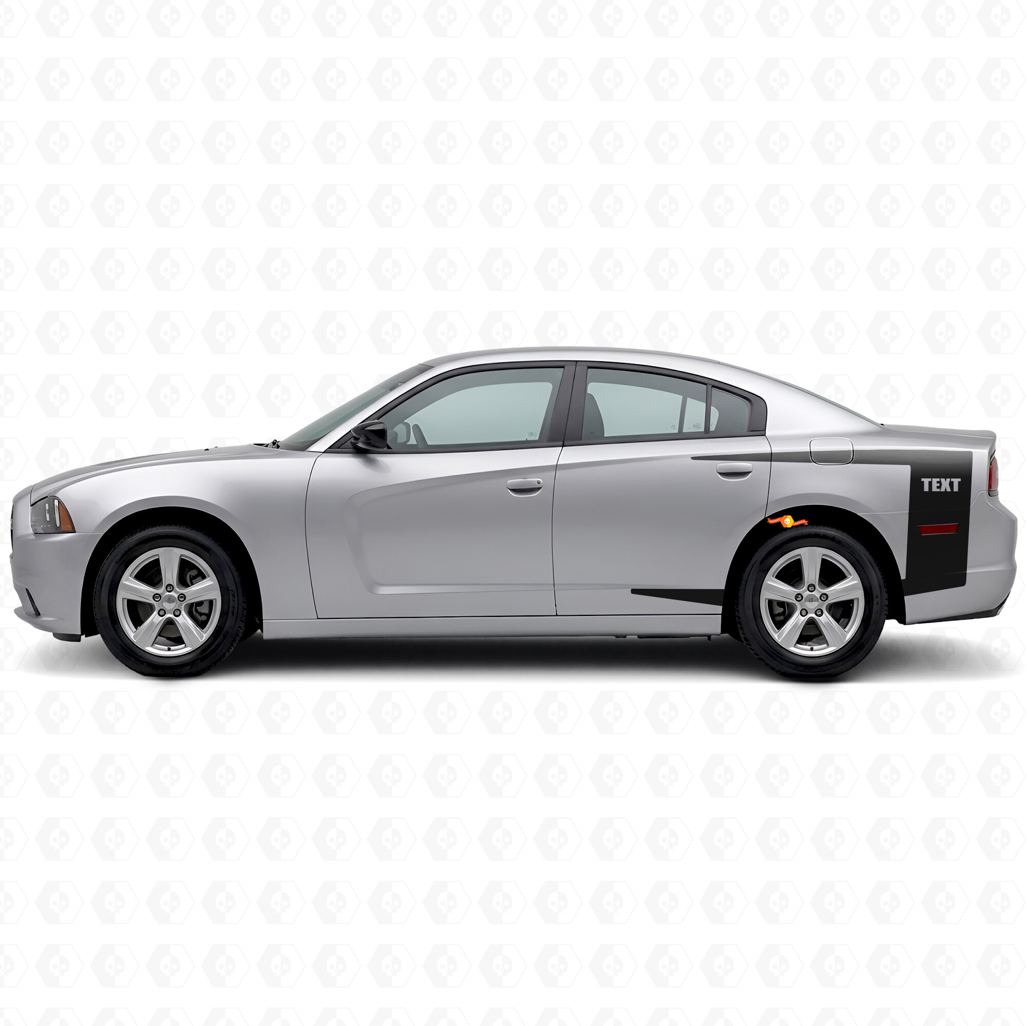 Autocollant en vinyle personnalisé avec bandes d’accent sur le flanc pour Dodge Charger 2011-2014