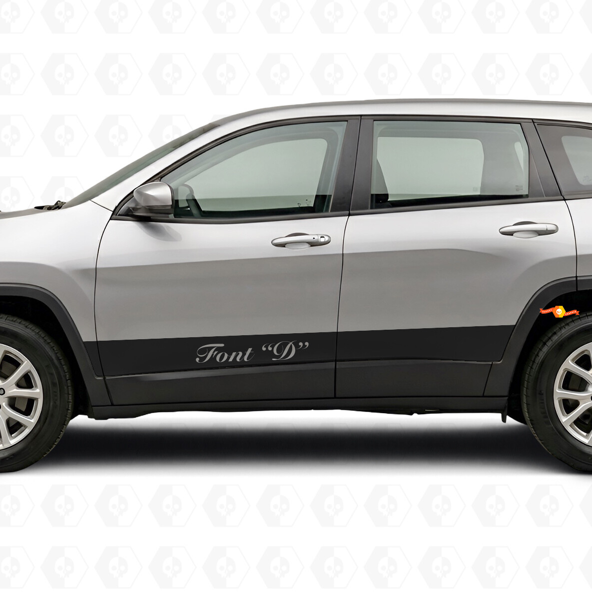 Sticker Vinyle Latéral à Rayures Droites Personnalisées pour Jeep Cherokee 2014-2023