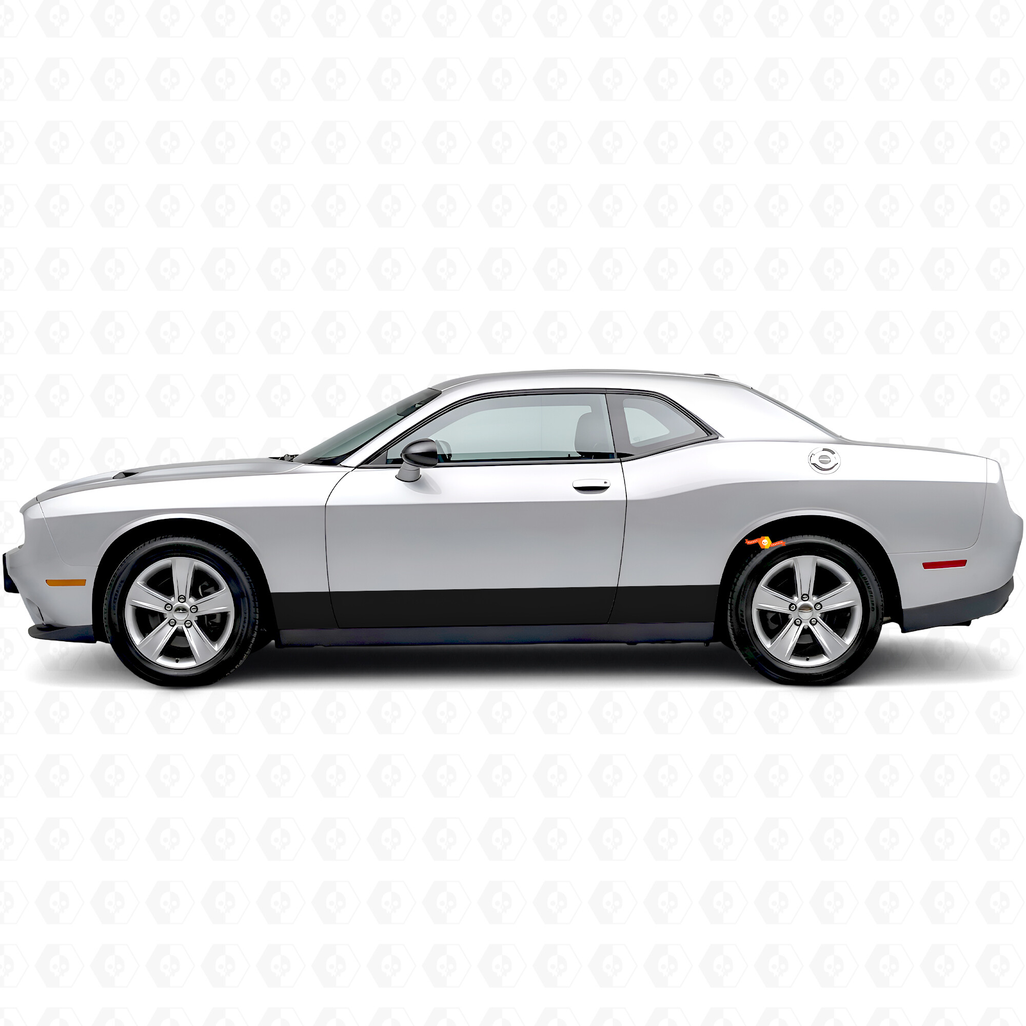 Autocollant en vinyle bandes droites pour panneau latéral de Dodge Challenger