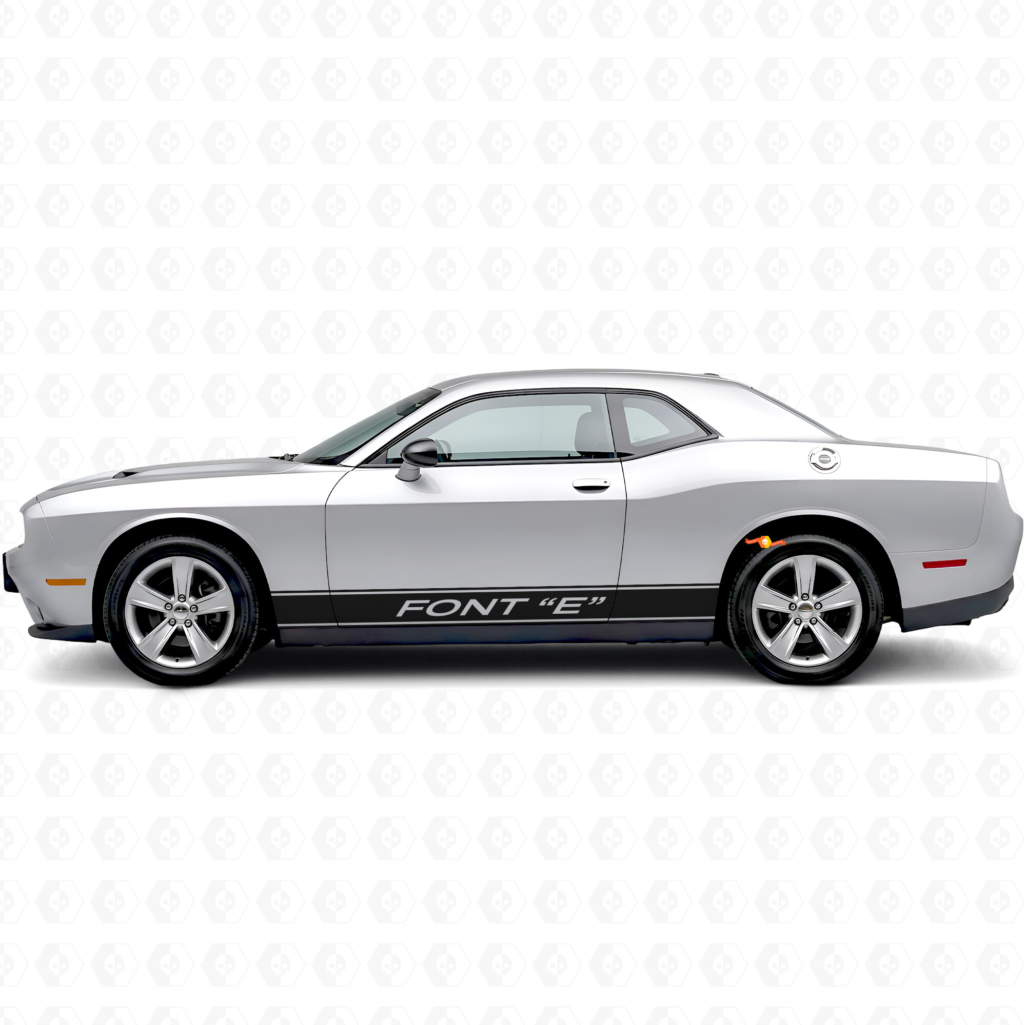 Autocollant en vinyle de bandes de contour personnalisées pour bas de caisse Dodge Challenger