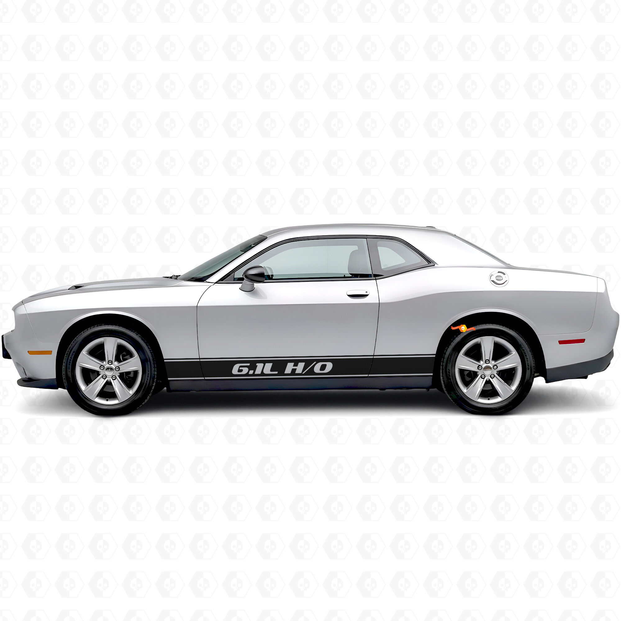 Autocollant Vinyle Décoratif de Bas de Caisse à Rayures 6.1L H/O pour Dodge Challenger