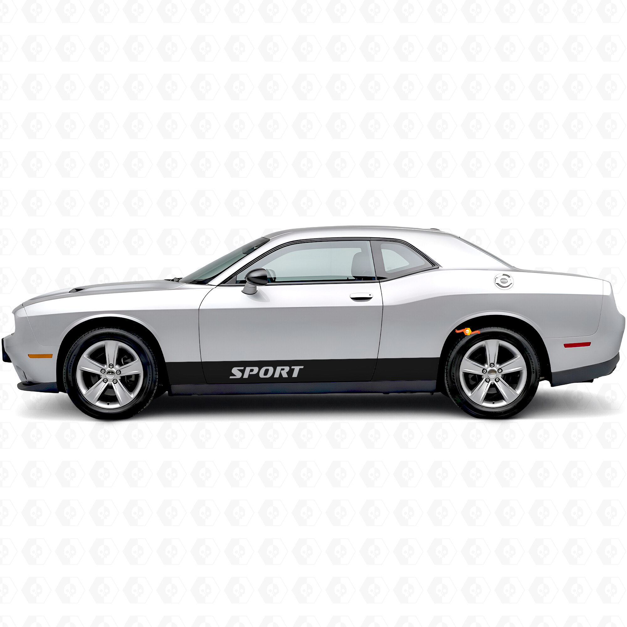 Autocollant en vinyle latéral à bandes droites sport pour Dodge Challenger