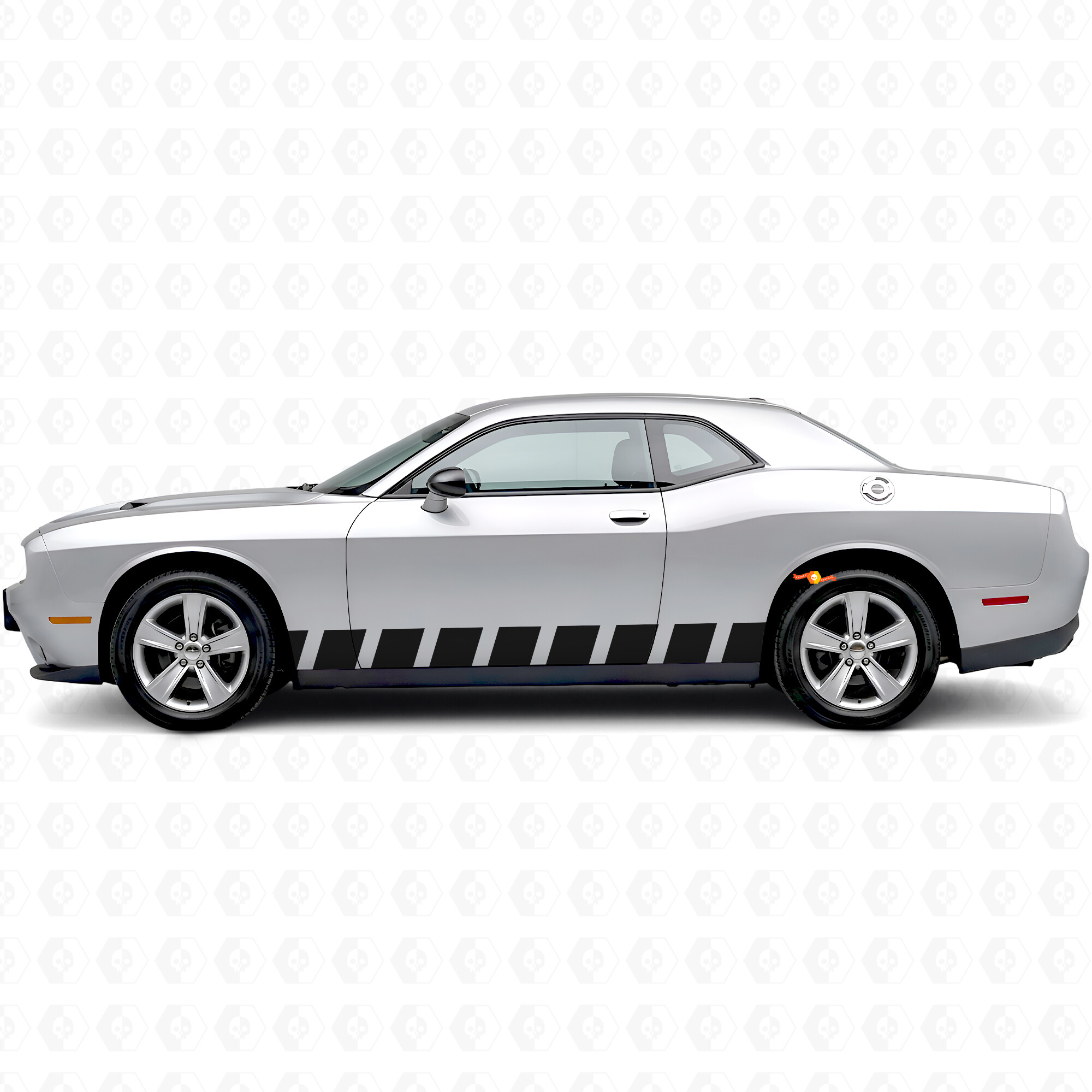 Autocollant Déco Latéral Vinyle à Rayures Style Bloc pour Dodge Challenger