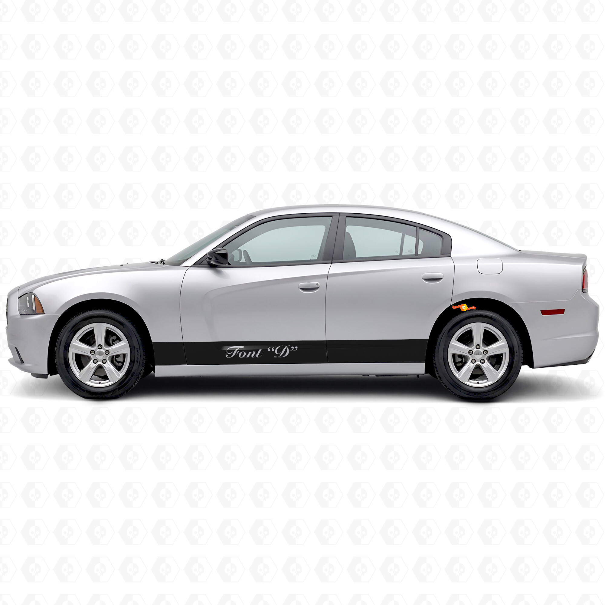 Bandes droites et autocollant vinyle latéral texte personnalisé pour Dodge Charger 2011-2014