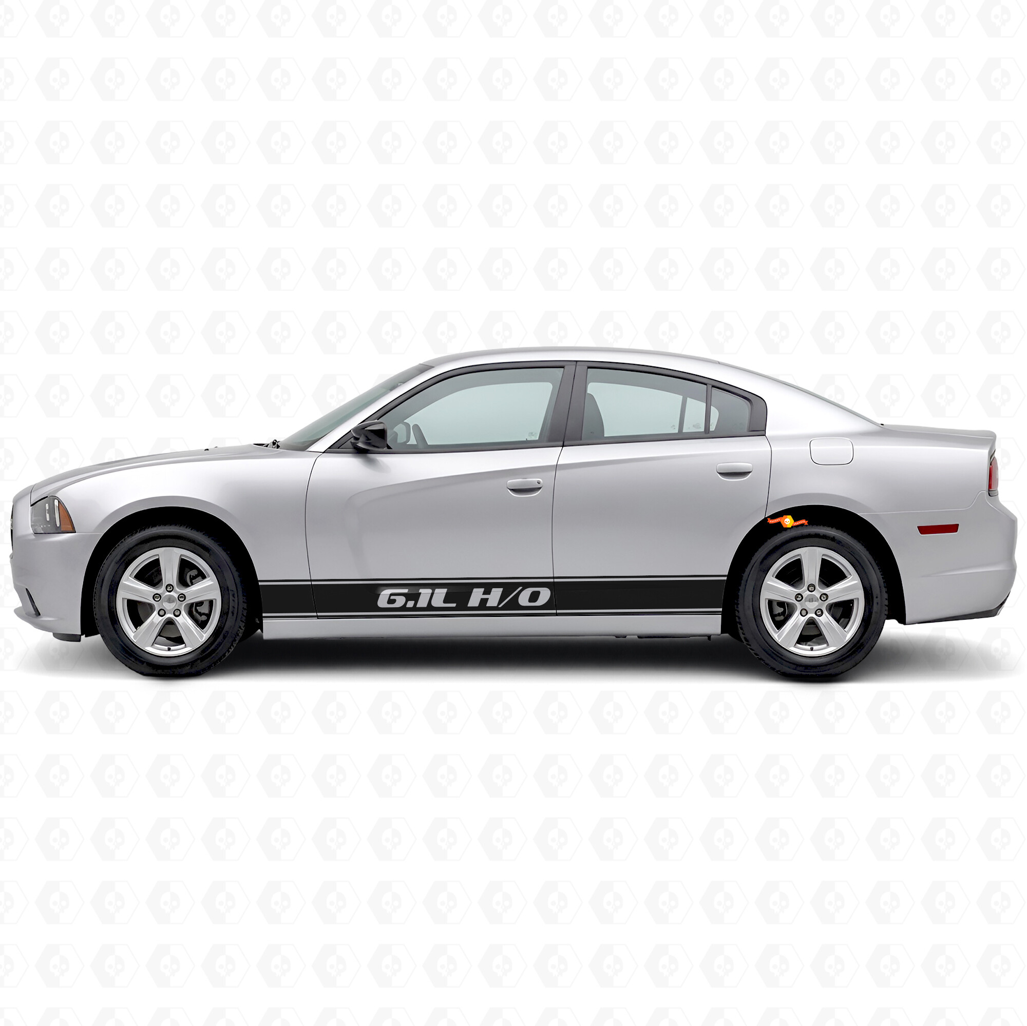 Autocollant vinyl latéral à bandes de contour H/O 6.1L pour Dodge Charger 2011-2014