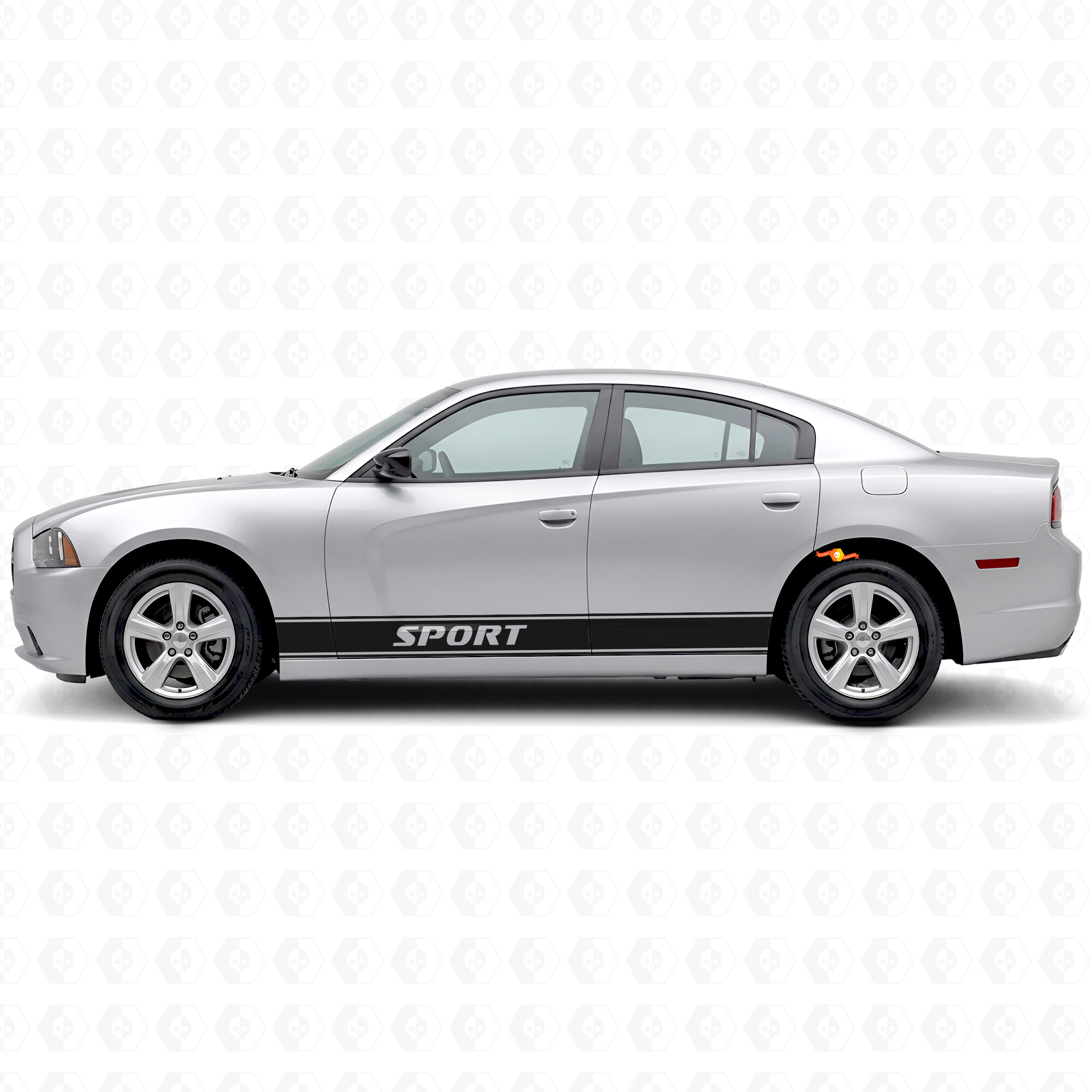 Autocollant Vinyle Décoratif Bandes Sportives Latérales pour Dodge Charger 2011-2014