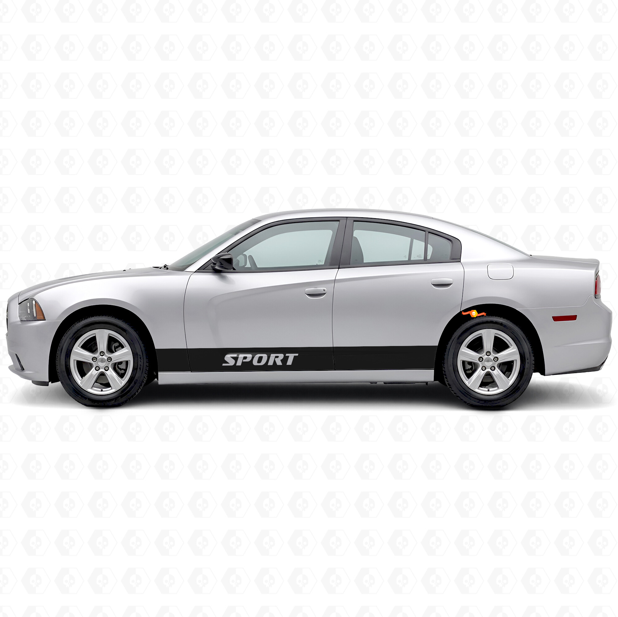 Autocollant vinyle latéral bandes droites sport pour Dodge Charger 2011-2014